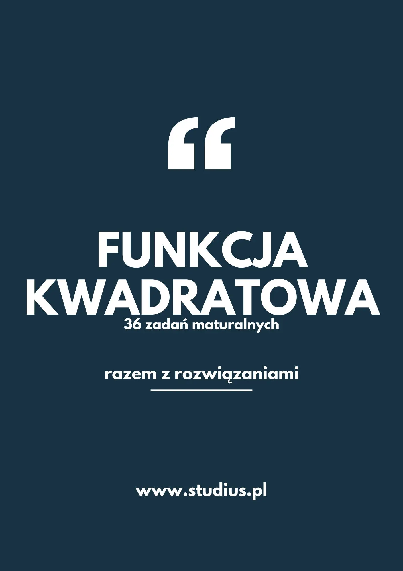 Okładka materiału PDF: Funkcja kwadratowa