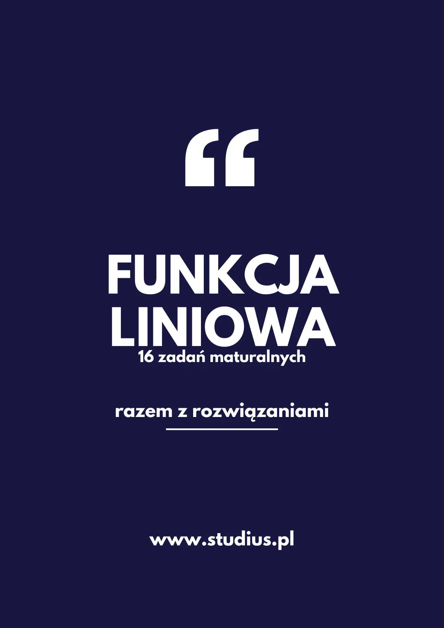 Okładka materiału PDF: Funkcja liniowa