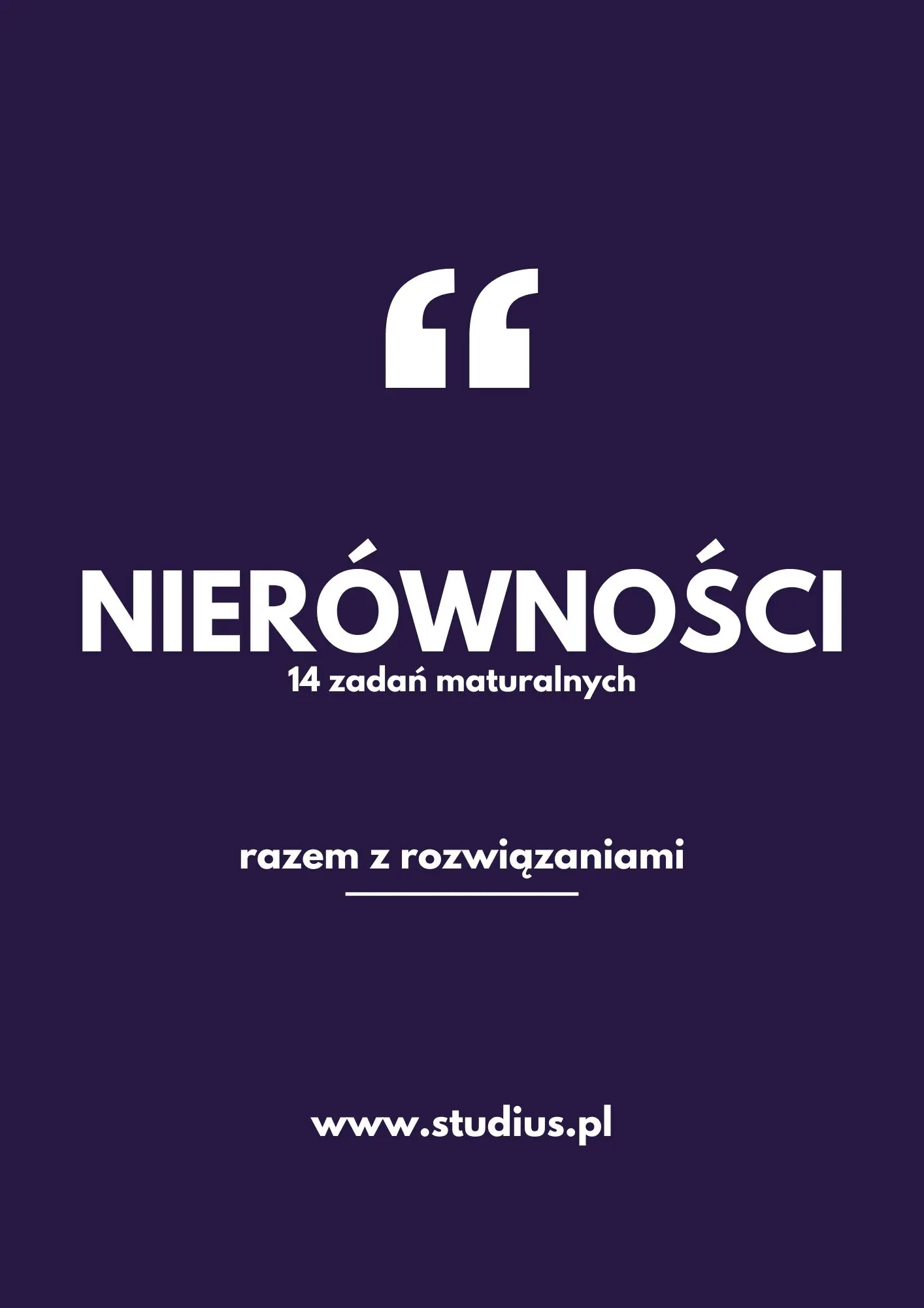 Okładka materiału PDF: Nierówności