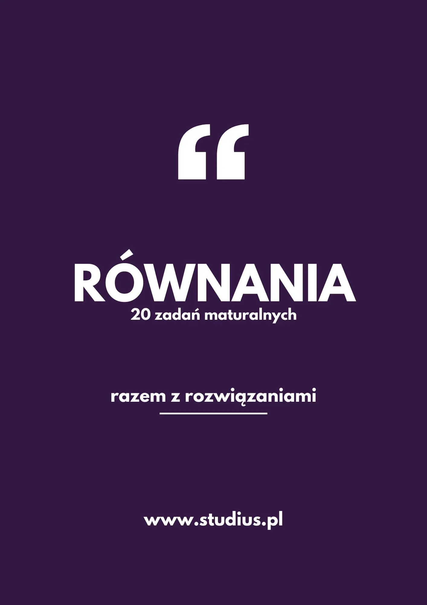 Okładka materiału PDF: Równania